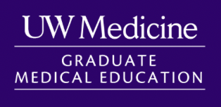Logo for UW Medicine Graduate Medical Education in white text on a purple background.