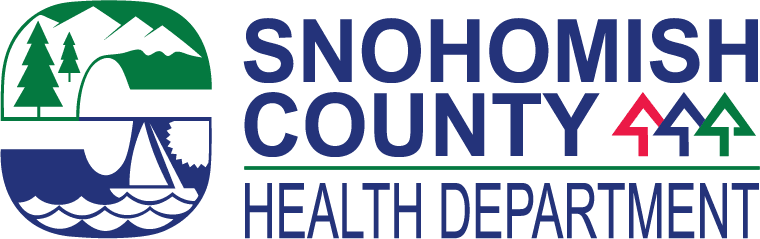 Snohomish County Health Department logo with stylized landscape and three arrows, accompanied by text.